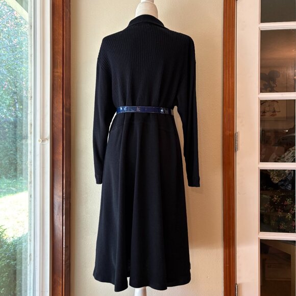VTG 90s Liz Claiborne Wool Blend Midi Sweater Dress Ribbed Knit Long Sleeve M - Picture 4 of 13